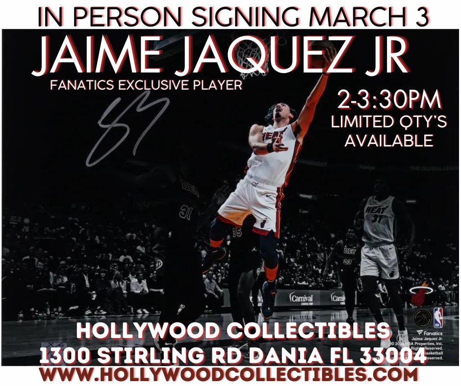 Jamie Jaquez Jr. Autograph Signing - Dania