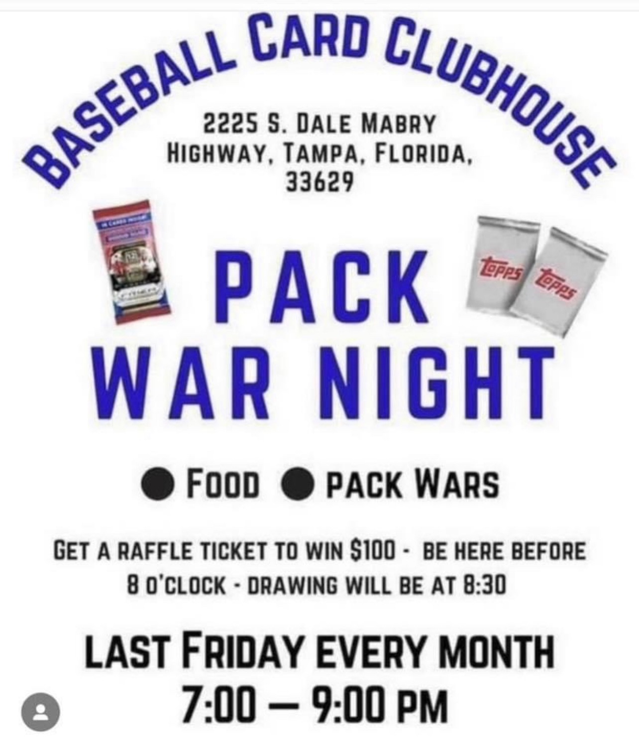 Pack War Night at Baseball Card Clubhouse - Tampa