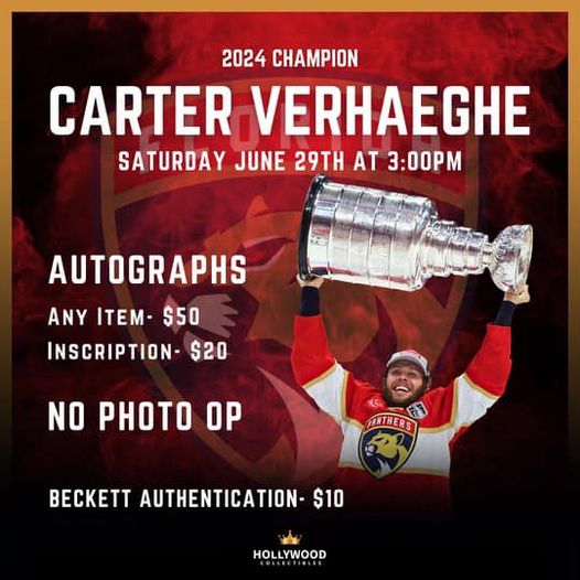 Carter Verhaeghe Autograph Signing - Hollywood