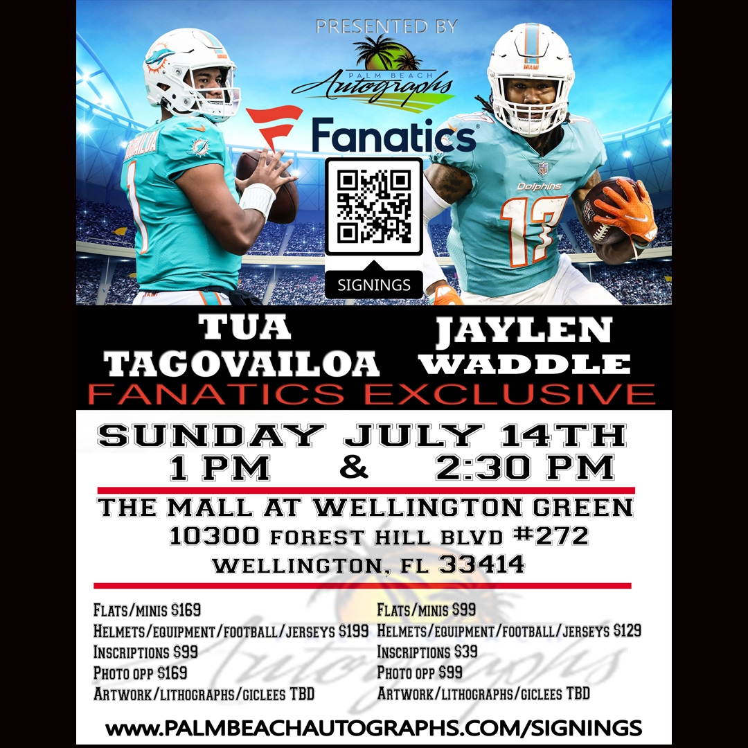 Jaylen Waddle Autograph Signing - Wellington