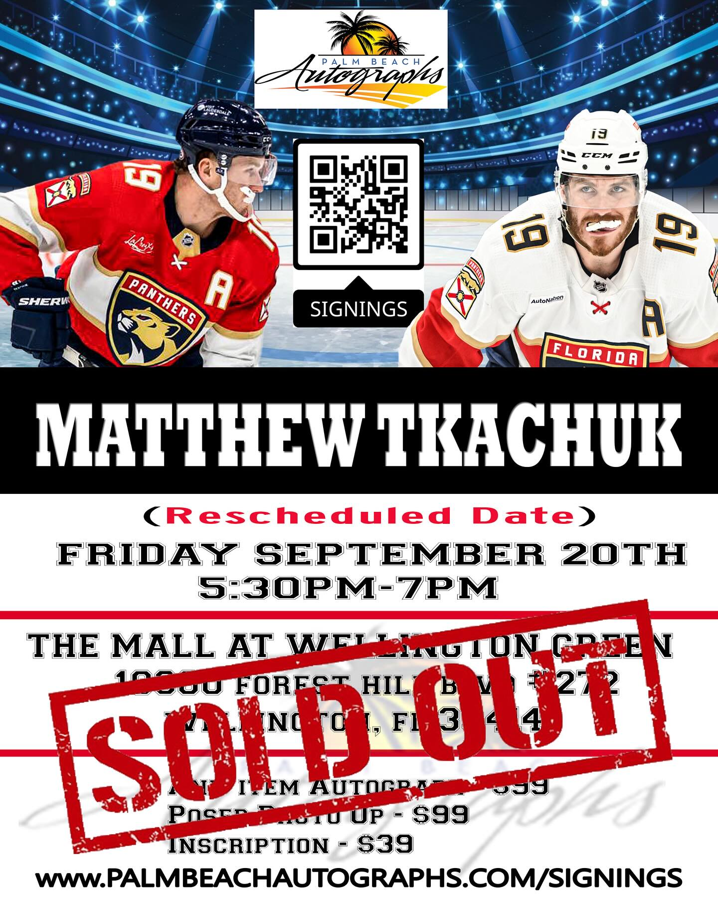 Matthew Tkachuk Autograph Signing - Wellington