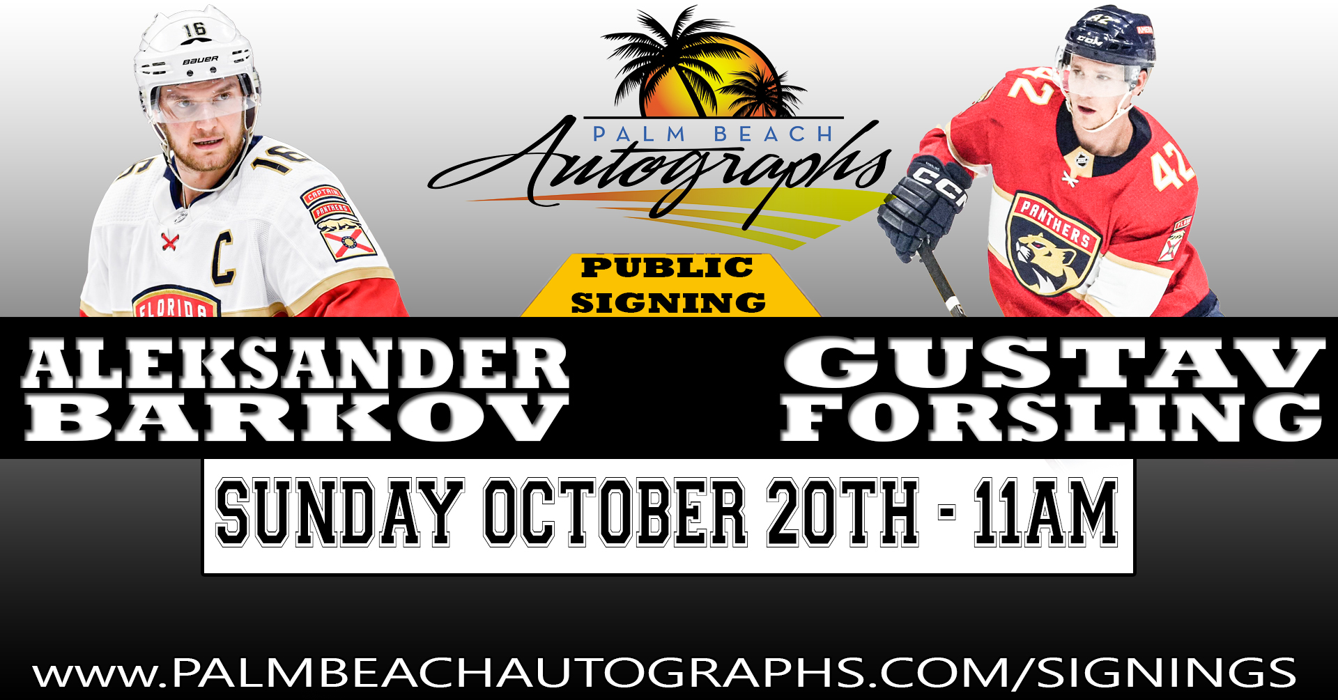 Aleksander Barkov, Gustav Forsling Autograph Signing - Wellington