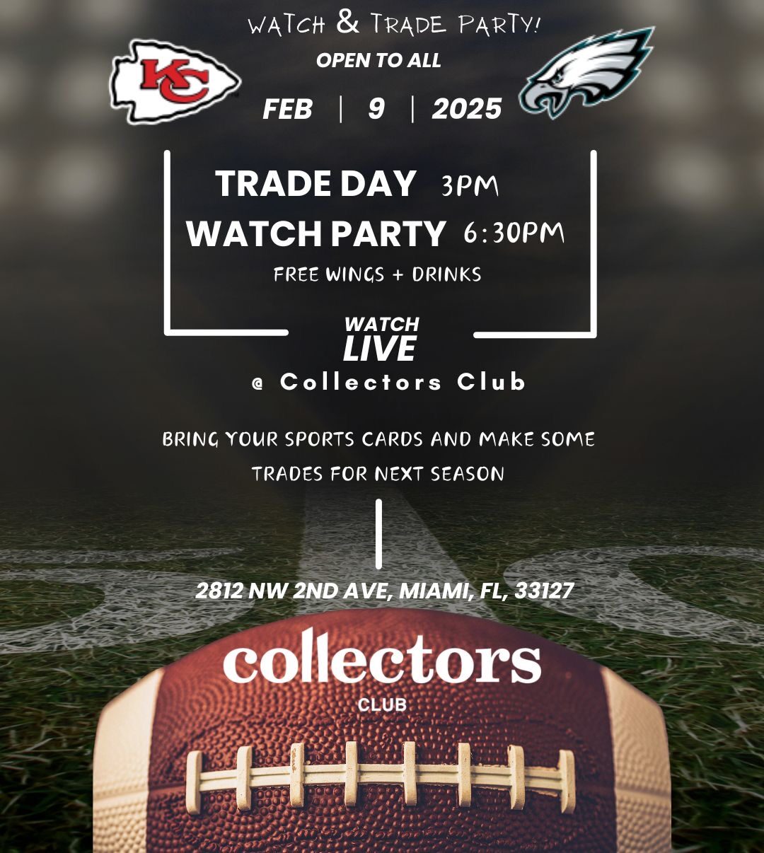 Trade Day & SB Watch Party at Collectors Club - Miami