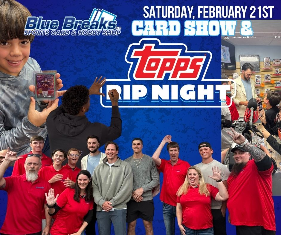 Card Show and Topps Rip Night Blue Breaks - Venice