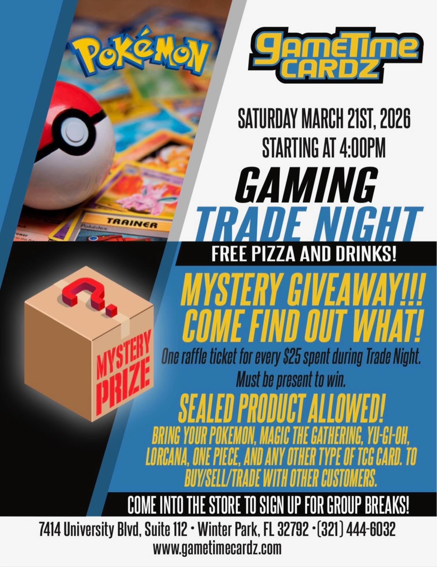 Gaming Trade Night at Game Time Cardz - Winter Park
