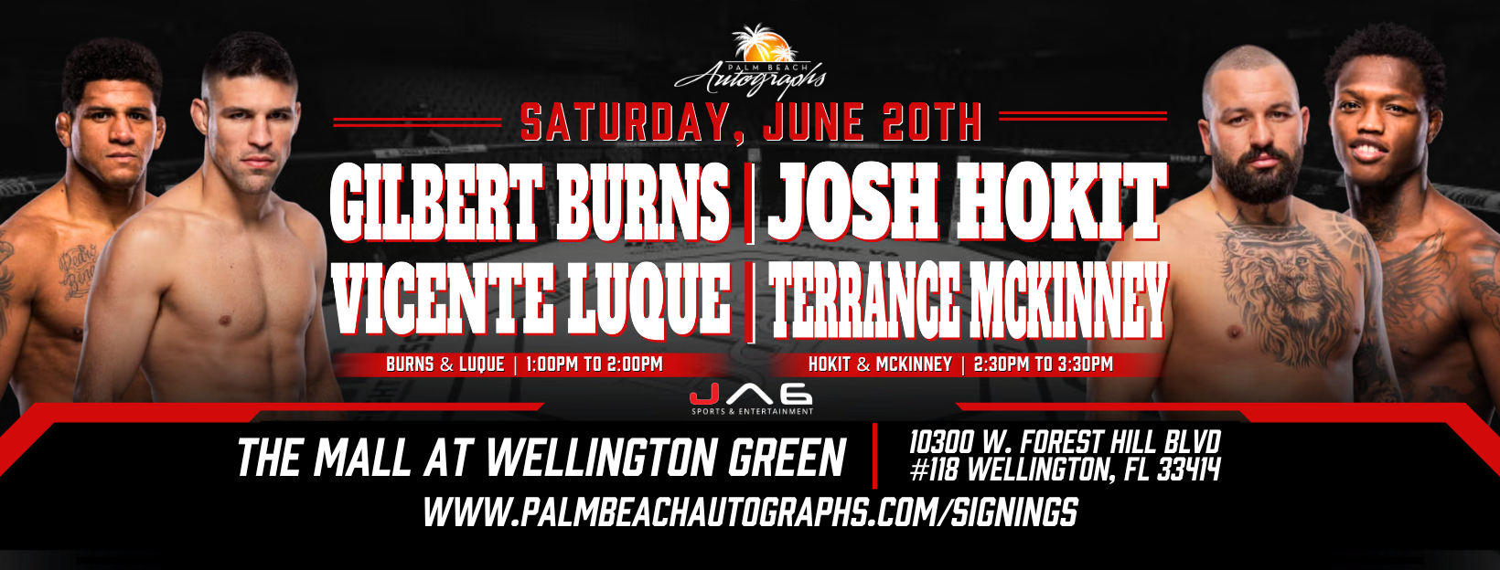 Gilbert Burns, Vicente Luque, Josh Hokit, Terrance McKinney Autograph Signing - Wellington